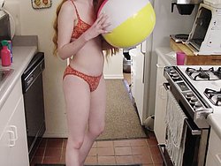 Amateur Teen Redhead Using Popsicle On Her Feet